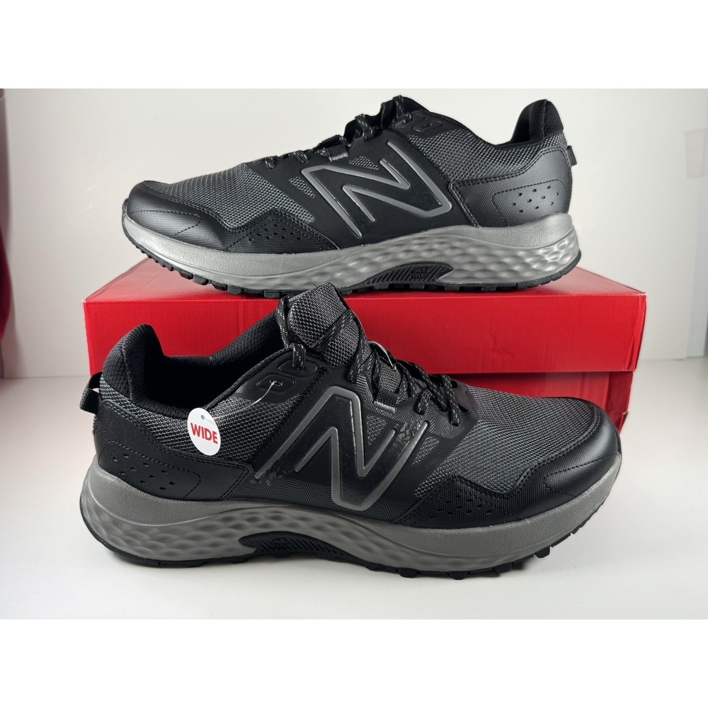 New Balance 410v8 Mens Trail Running Shoe Men‎ Sz 9 4E Wide Black/Grey MT410LB8